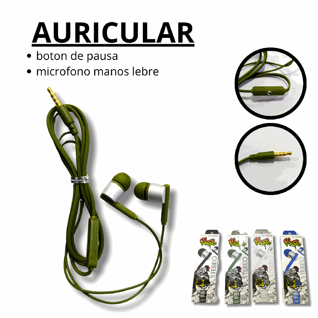 Auricular con cable stereo ev3003