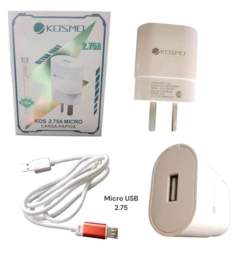 CARGADOR KOSMO 2.75A MICRO CABLE SEPARADO